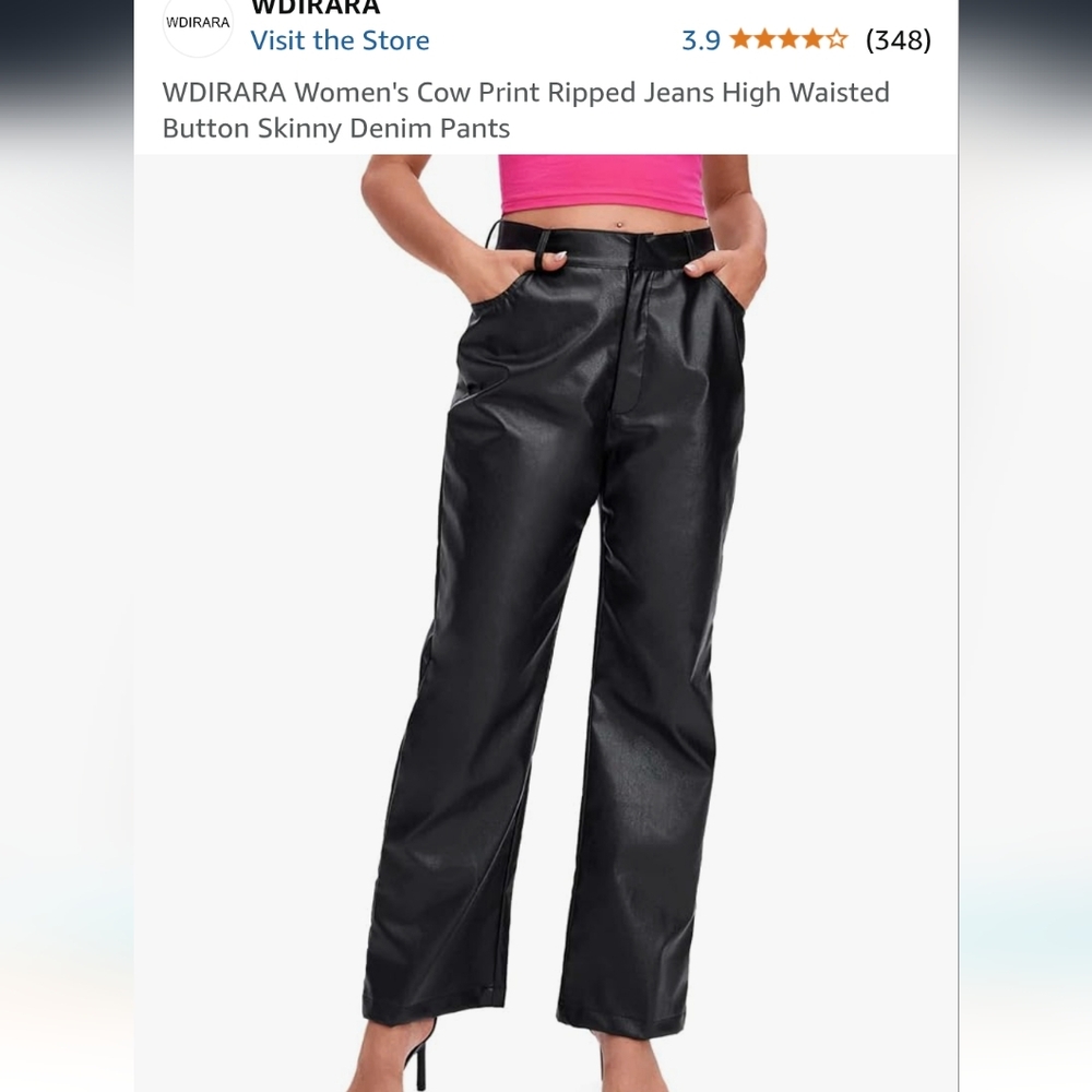 Womens Faux Leather High Waisted Flare Pants